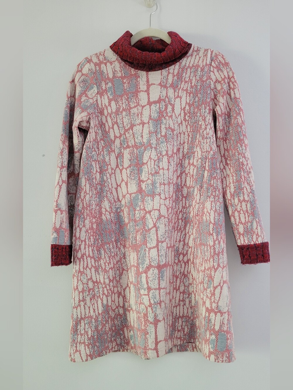 Maeve Suma Red White Blue Turtleneck Sweater Dress Size XS